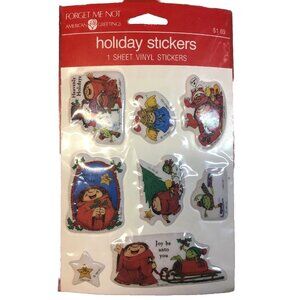 Sherman On The Mount Vintage Puffy Stickers 1984 Vinyl AGC Forget Me Not Holiday